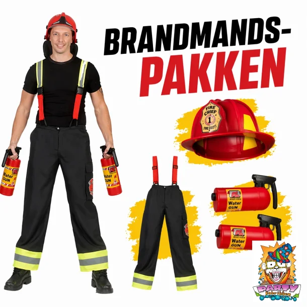 brandmandsudkl�ning med hjelm og vandskyder