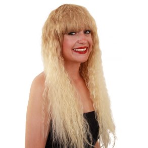 Blond creppet paryk (lang)