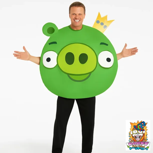 Gr�n Angry Bird kostume voksne