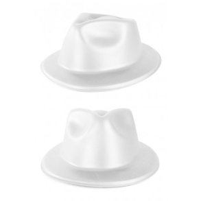 Ganster hat, hvid, skumgummi