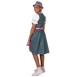Dirndl kjole lyser�d og gr�n til kvinder
