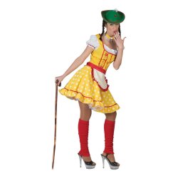 Gul kn�lang oktoberfest Tyrolerkjole