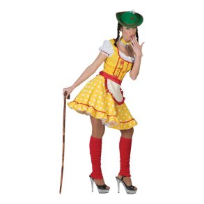 Gul kn�lang oktoberfest Tyrolerkjole