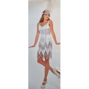 20'er kjole. Hvid. Flapper Dazzle