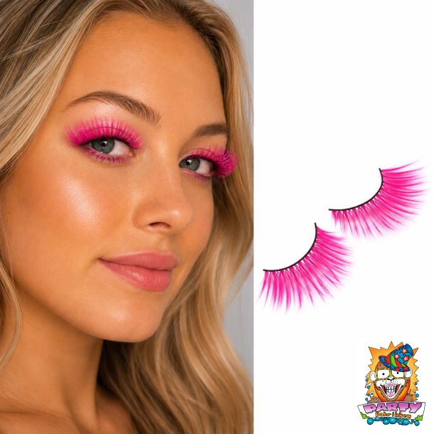 Kunstige �jenvipper i pink (lange)