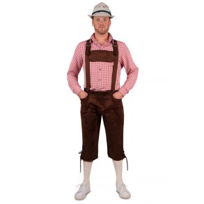 Lederhosen mrkebrun stof (Luksus)
