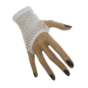 80'er nethandsker korte hvide 