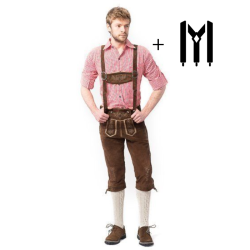 Rudi �gte lederhosen, m�rkebrun med seler
