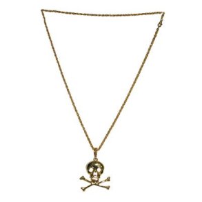 Pirathalskde med ddningehoved-vedhng i guld