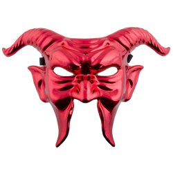 R�d Dj�vlemaske med Horn