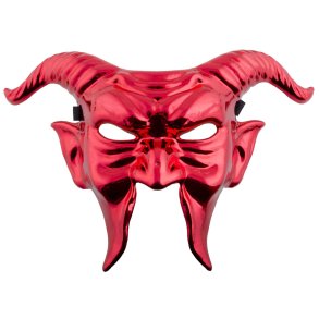 R�d Dj�vlemaske med Horn