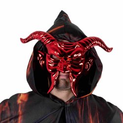 R�d Dj�vlemaske med Horn