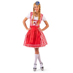 R�d/ hvidternet Beerfest Odette tyrolerkjole Plus size
