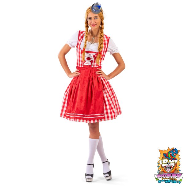 R�d/ hvidternet Beerfest Odette tyrolerkjole Plus size