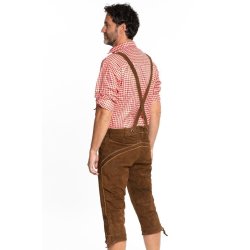 l�der Rudi �gte lederhosen, m�rkebrun med seler