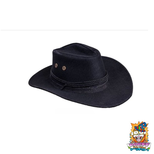 Sort cowboyhat til voksne