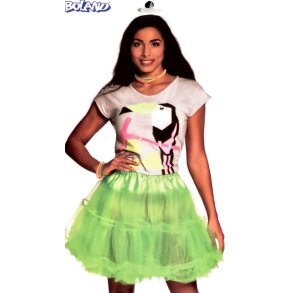 Tylskrt med bred satinkant, grn