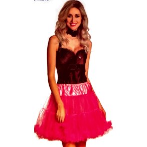 Tylskrt med bred satinkant pink