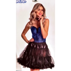 Tylskrt med bred satinkant, Sort